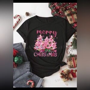 SHEIN Black Merry Christmas Tee